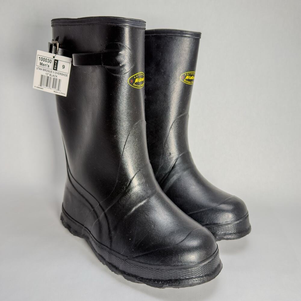 Lacrosse Men's 13" Size 9 Utah Brogue II Overshoe Waterproof Boot Black - 100030